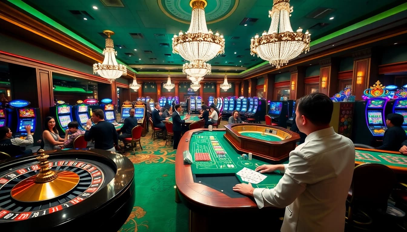 Experience thrilling gameplay at https://vb88.boston/ with vibrant casino elements like tables and slots.