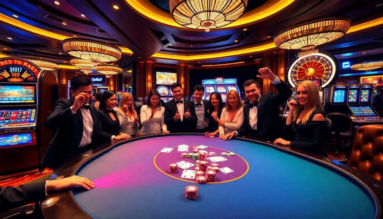 Experience the excitement of gambling at https://ta88.help/ with luxurious poker tables and vibrant casino atmosphere.