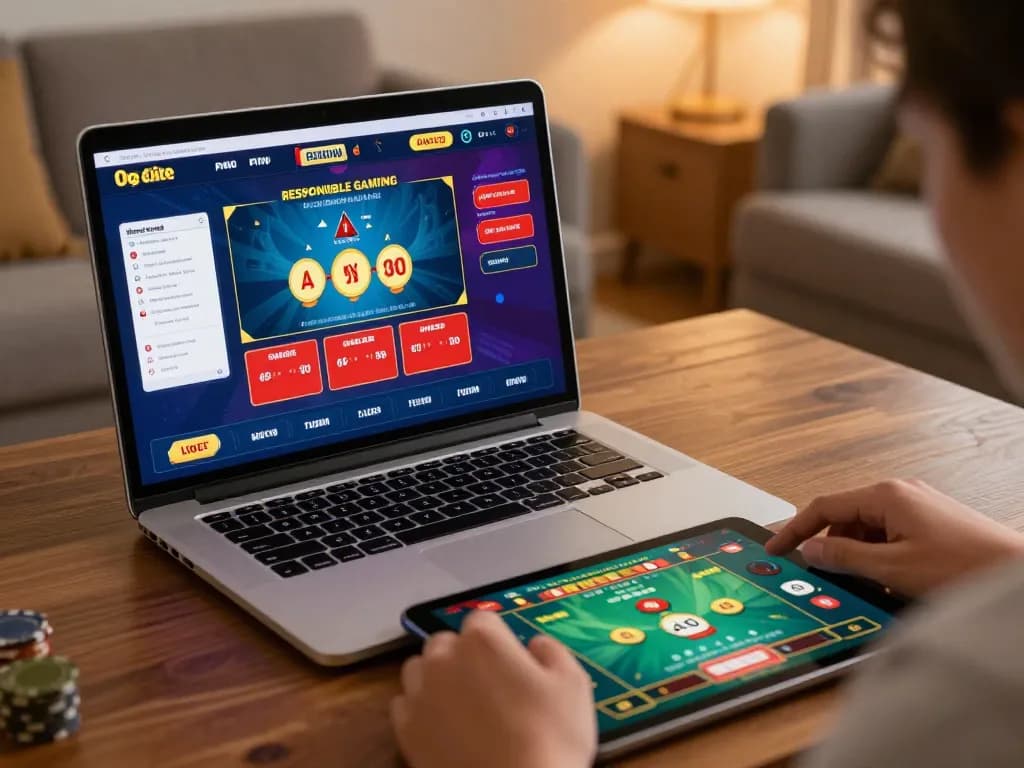 WIN79 online casino player engaging with live dealer games on a cozy home setup