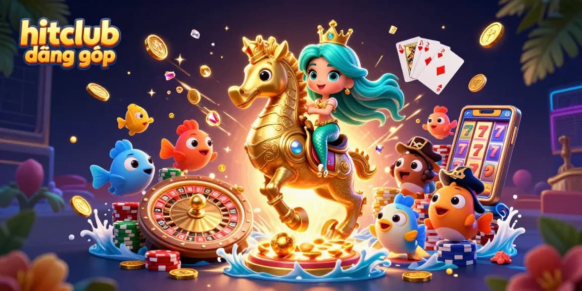 Experience seamless gameplay with hitclub đăng nhập, featuring a vibrant 3D mermaid theme and engaging casino elements.
