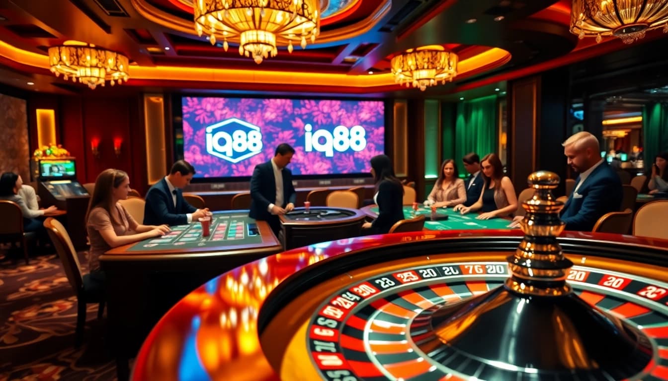 Experience the thrill of gaming at iq88 casino with vibrant tables and engaged players.