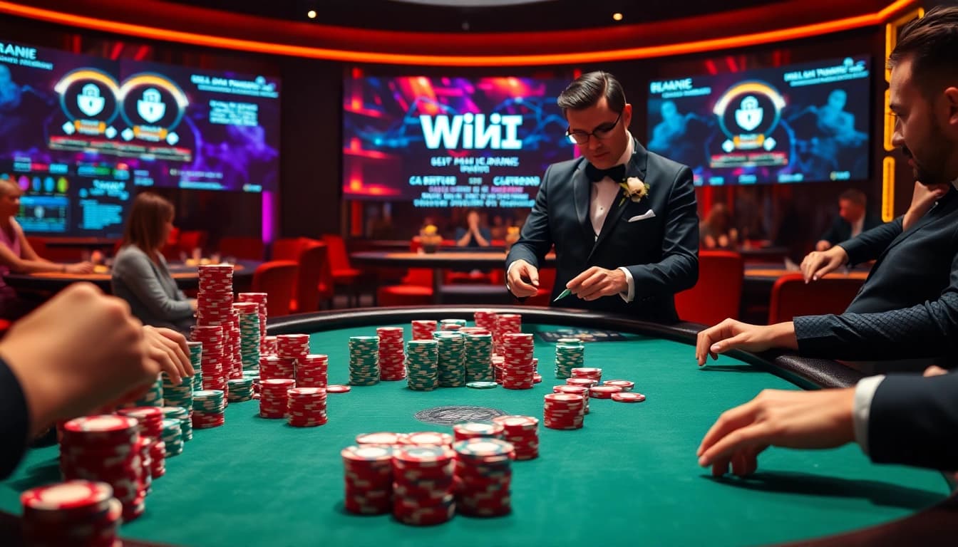 Experience the thrill of the hidden wiki dark web at a luxurious casino poker table featuring vibrant chips.