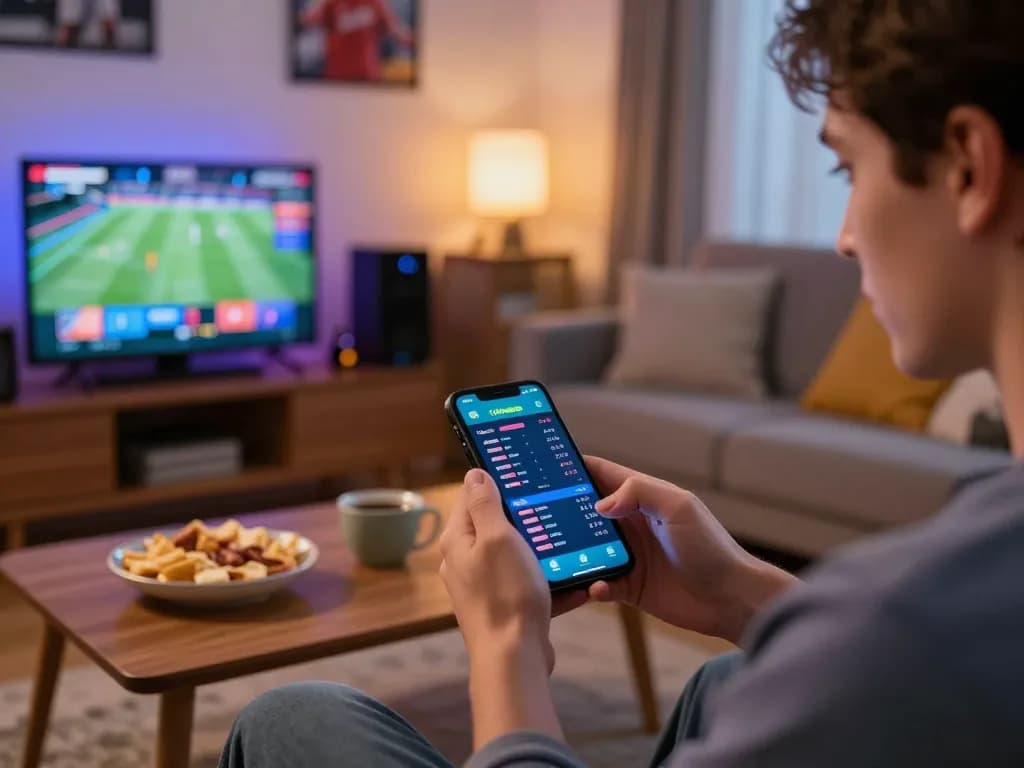 Engaging live betting moment with 789win app on smartphone during exciting sports event.