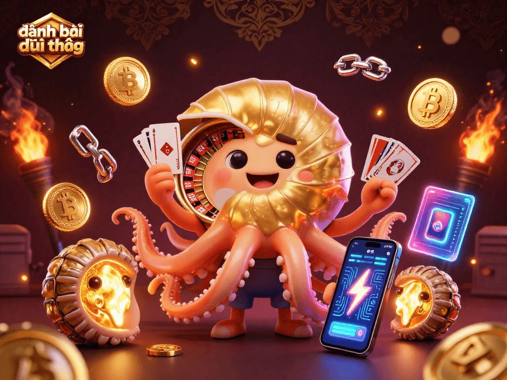 Experience the excitement of đánh bài đổi thưởng with our vibrant 3D casino illustration featuring a nautilus roulette wheel.