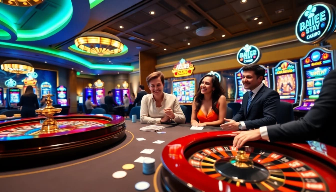 Engage in thrilling games at AU88's luxurious casino platform with vibrant poker tables and exciting slot machines.