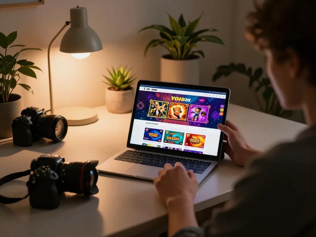 Experience YO88 online casino gaming on a tablet in an inviting home environment