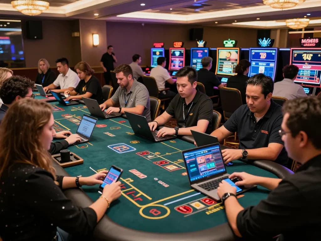 Players engaging with MAX88 CASINO online gameplay in a vibrant digital environment