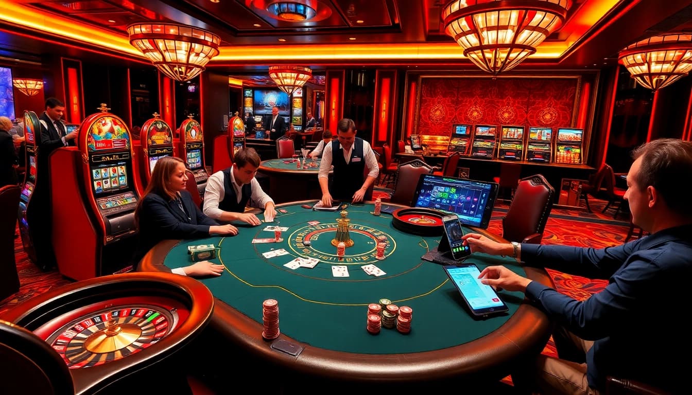 Experience the excitement of IQ88 casino gaming with vibrant poker, roulette, and slot machine action.