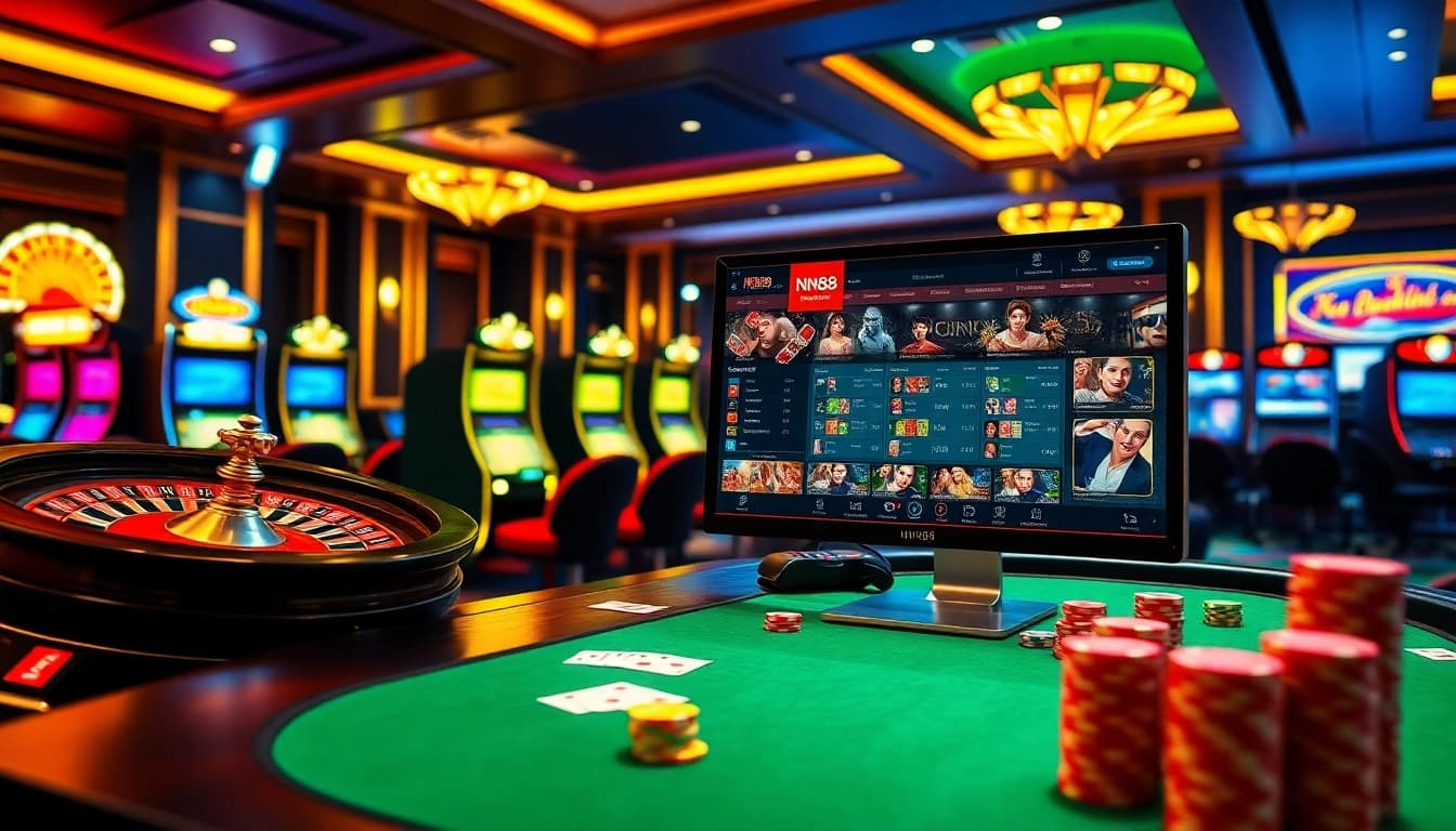 Experience thrilling gameplay with link vào nn88, featuring luxurious casino elements and vibrant action.