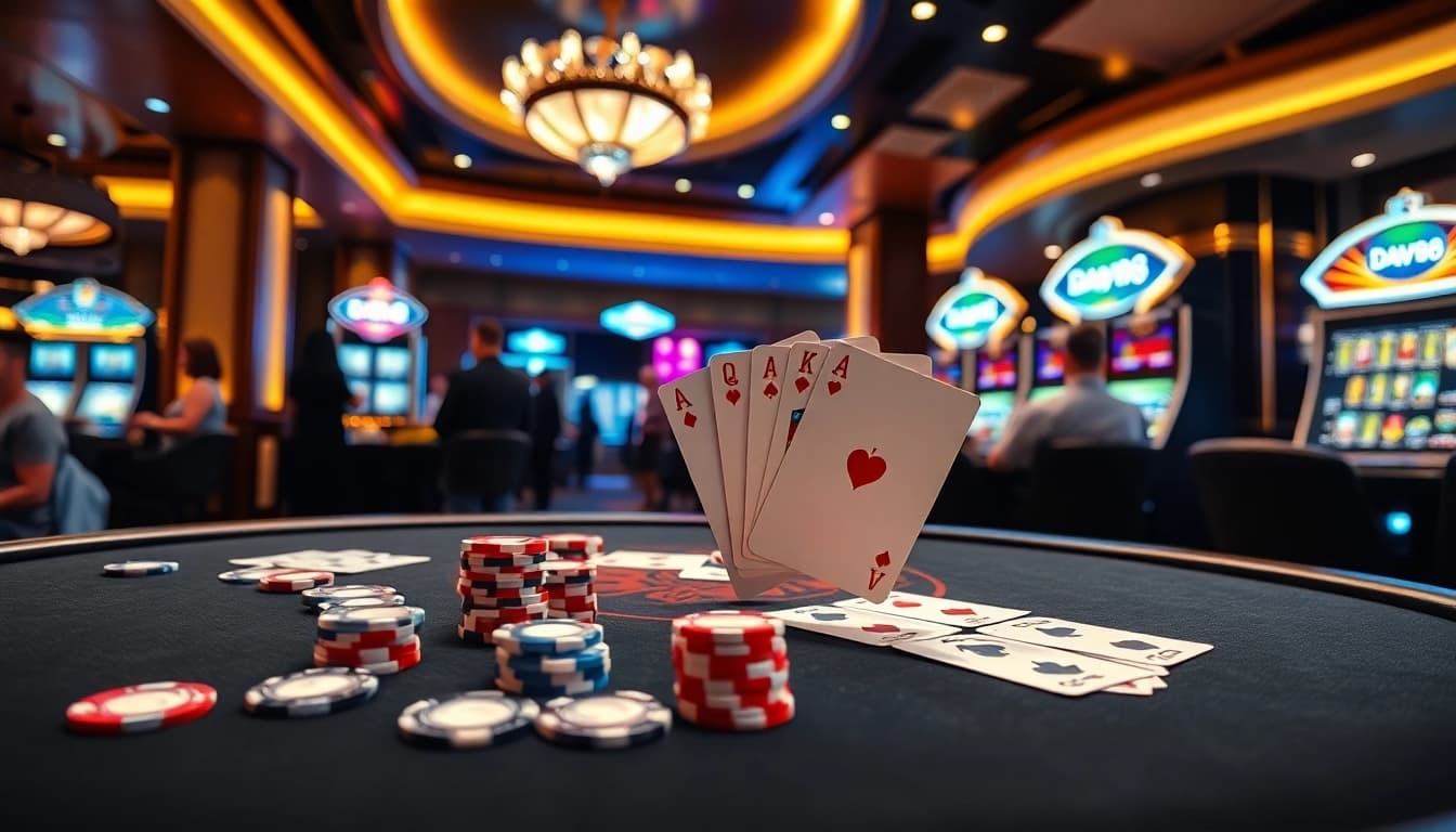 Players engaging in a thrilling game of cards at SIN88 casino, showcasing excitement and professionalism.