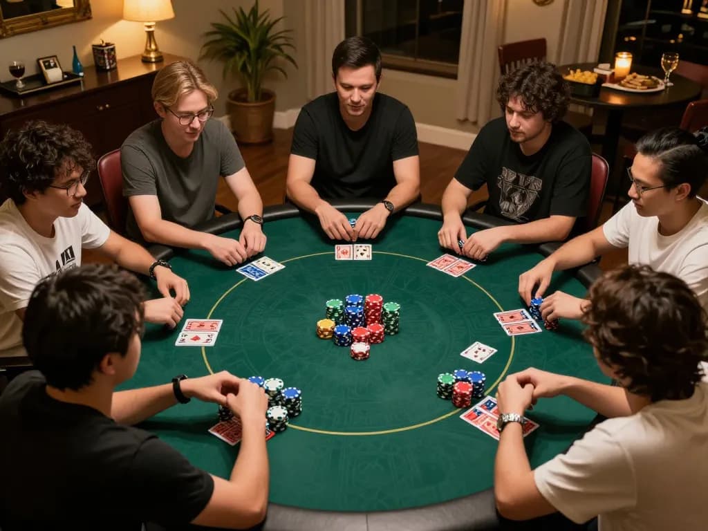 Players enjoying an intense online poker game at home while using the SC88 platform for gaming