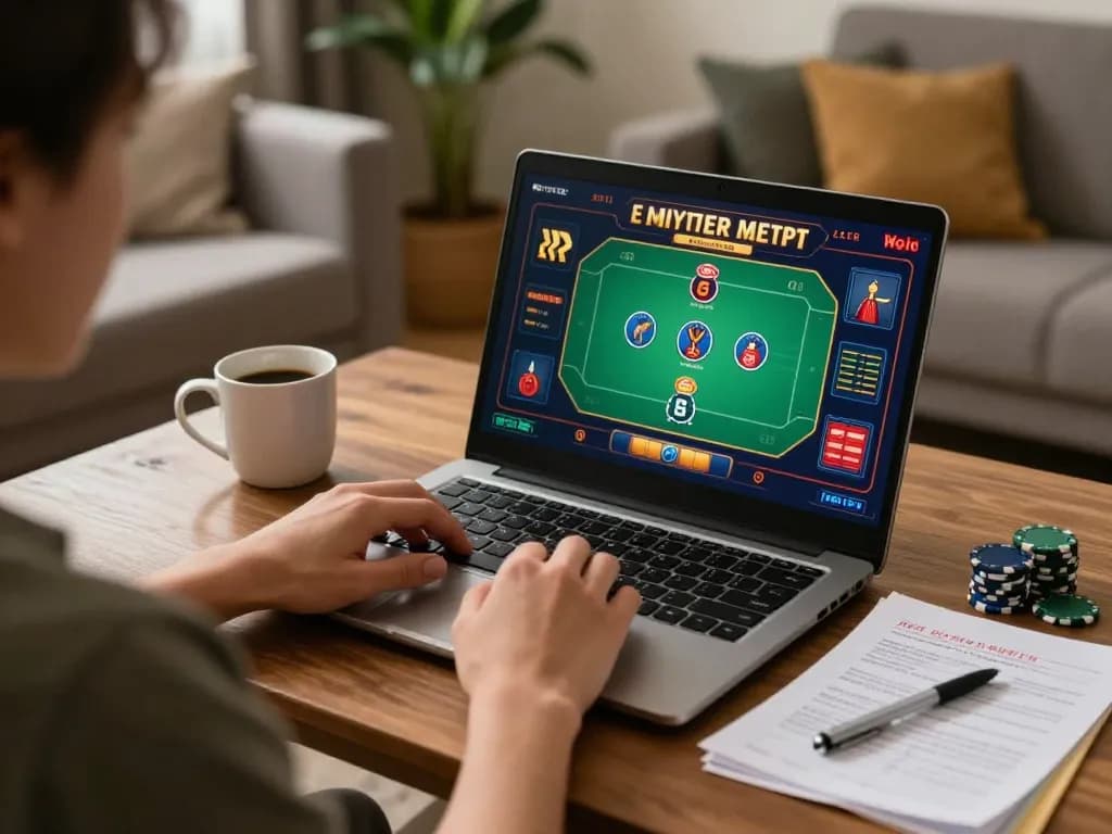 Engage in online gambling with f168 in a cozy home setting, showcasing strategic gameplay and comfortable atmosphere.