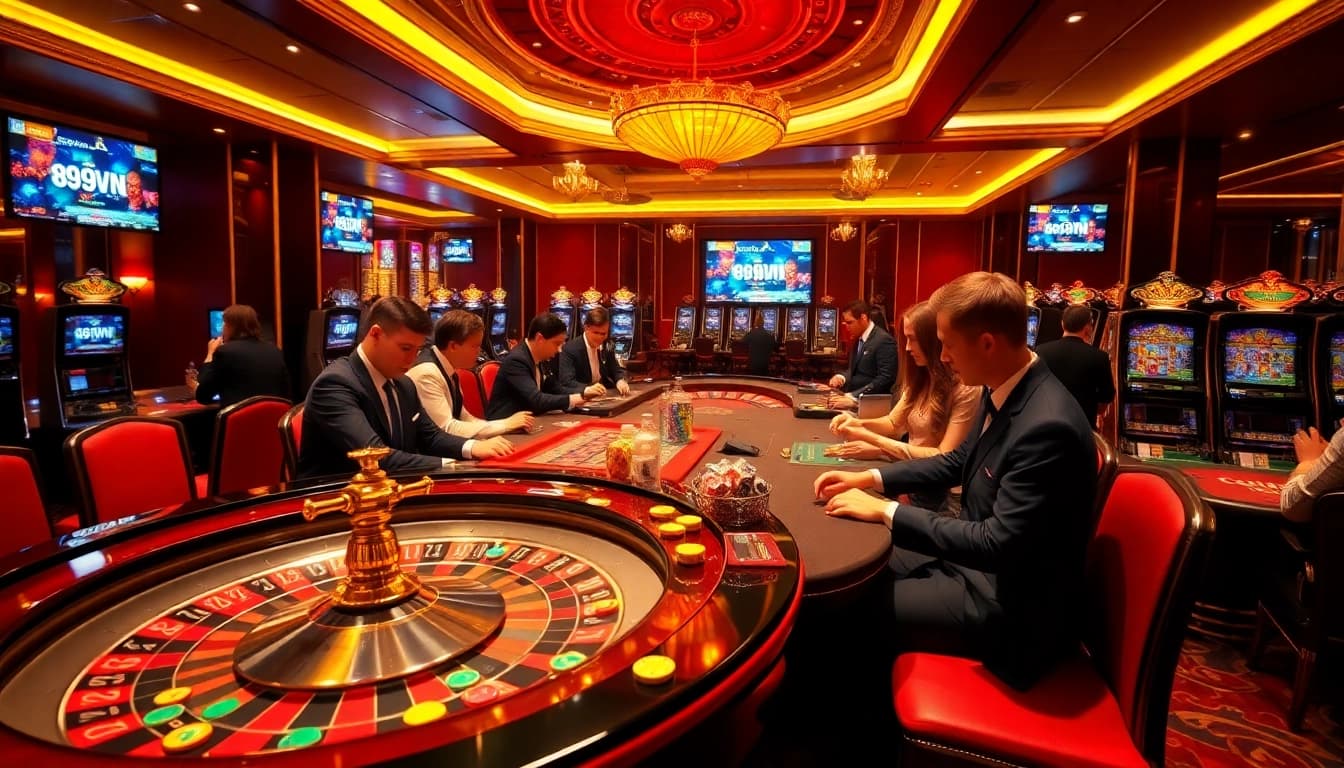 Action-packed casino environment showcasing vibrant games at https://69vn.br.com/ with thrilling player interactions.