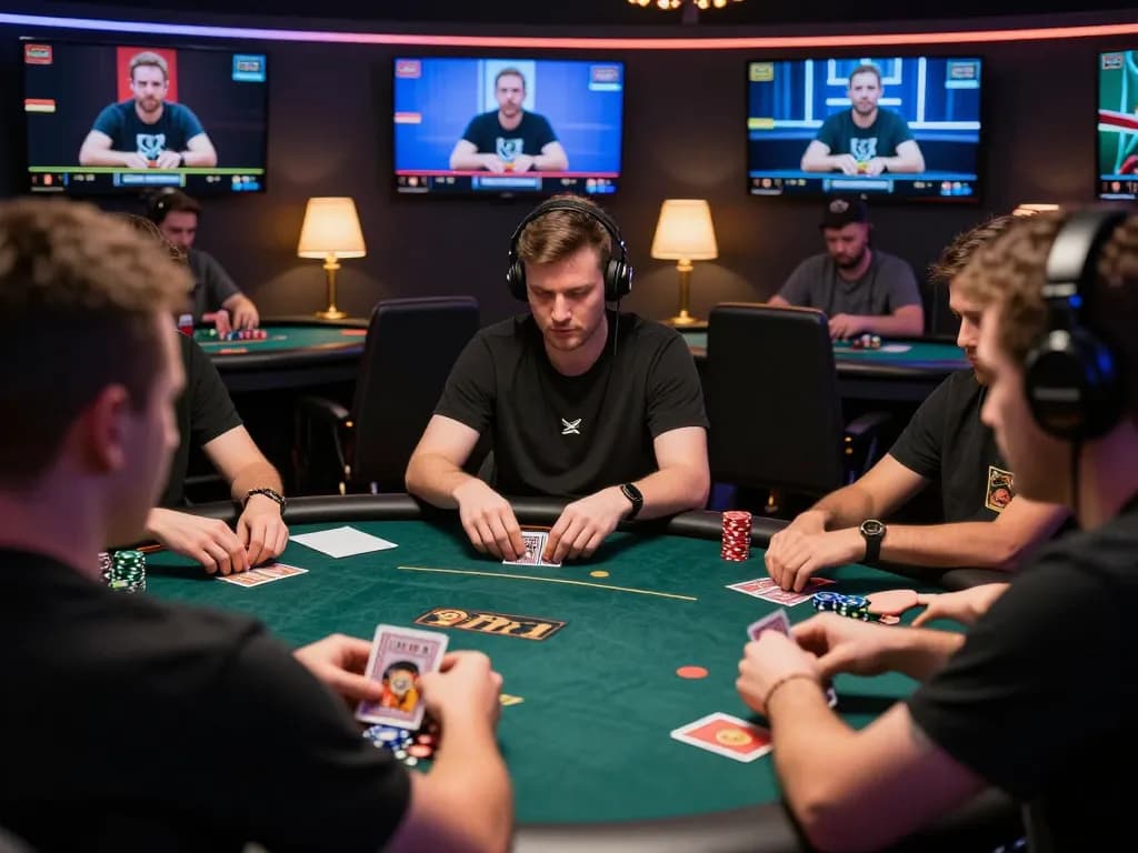 Players engaged in a strategic online poker session with TA88, analyzing cards and making calculated bets.