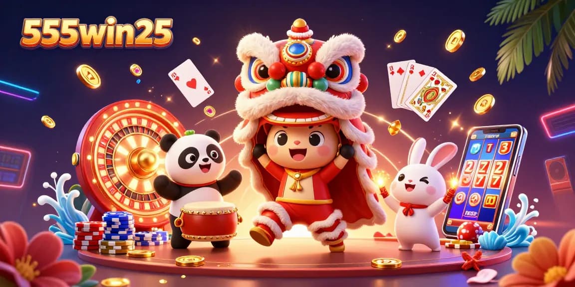 Experience winning with 555win25 in an exciting colorful casino scene.