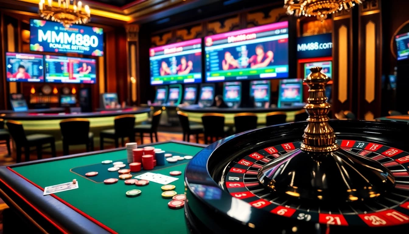 Experience online action at mm88 com with vibrant casino tables and engaging gaming elements.