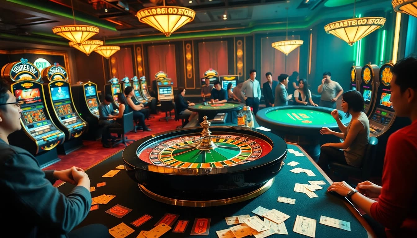 Experience the thrill of gambling at the elegant ONE88 themed casino table.