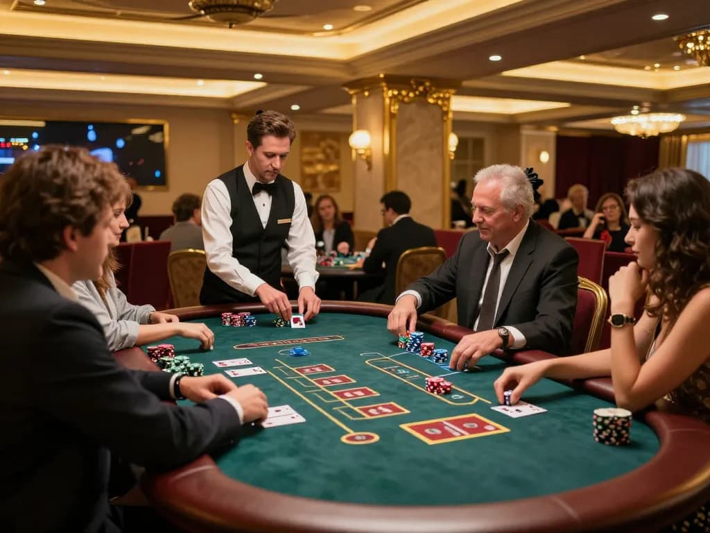 Players engaging at blackjack table, an exciting gaming moment at sunwin casino venue