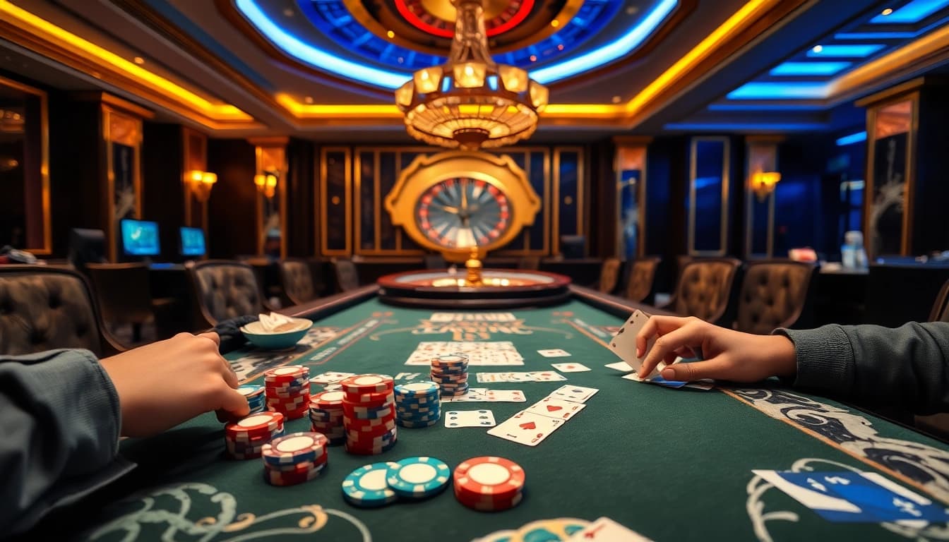 Stimulate excitement at Xin88's vibrant poker table with thrilling card actions and luxurious casino ambiance.