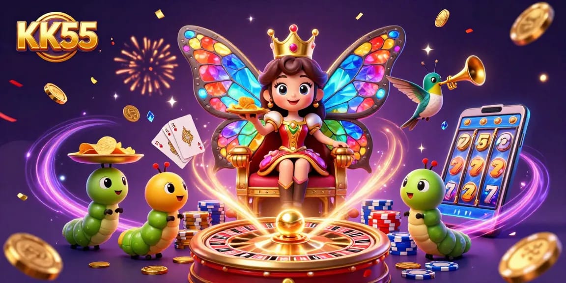 Experience thrilling gameplay at KK55 with colorful casino elements and festive atmosphere.
