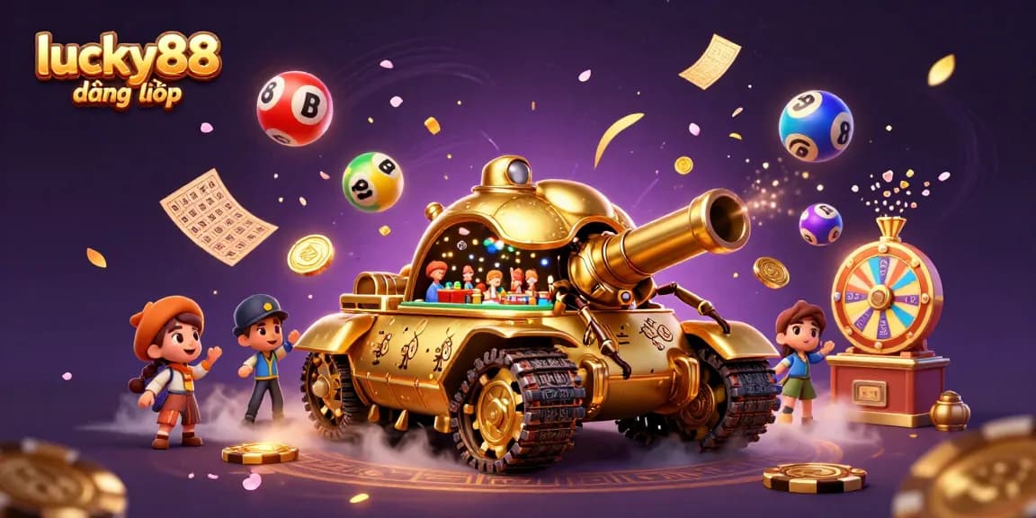 Engage in the excitement of lucky88 đăng nhập with a dynamic 3D casino-themed illustration.