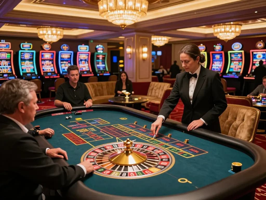 Players engaging in a thrilling roulette betting action at the roulette table in a luxurious casino setting with sunwin branding.
