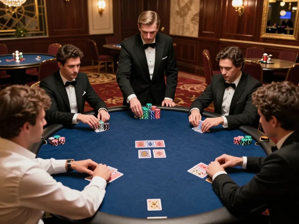 Engage in high-stakes poker strategies at nohu26 casino's exclusive private room, showcasing premium gameplay.