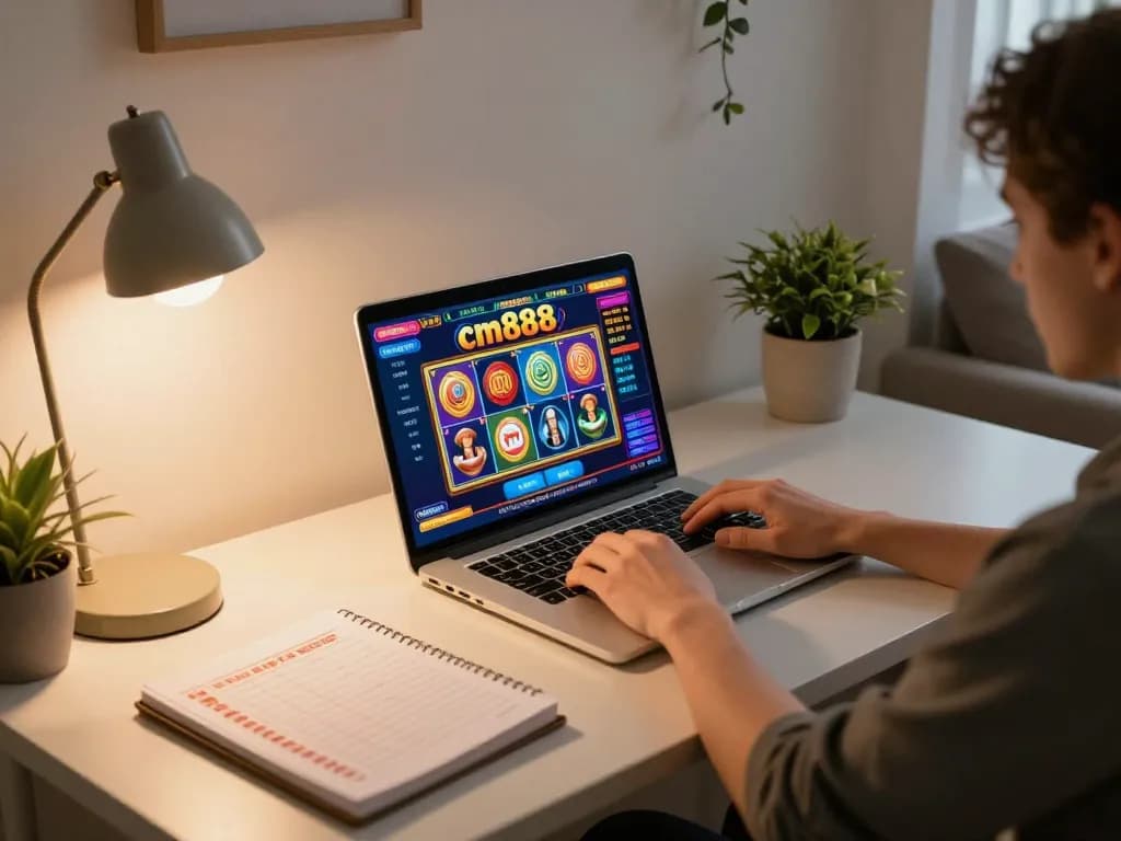 Engaging in cm888 online casino gaming at home using a laptop with betting strategies
