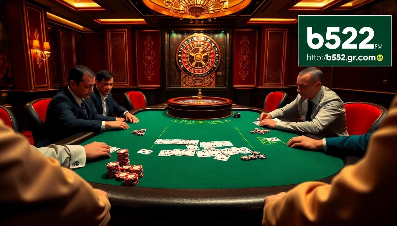 Poker game action at a luxurious casino featuring https://b52.gr.com/ and high-stakes excitement.