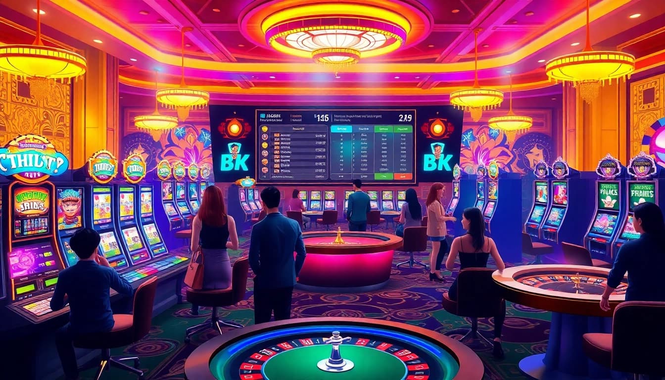 Experience thrilling gameplay at Luckywin with slot machines and vibrant casino tables.