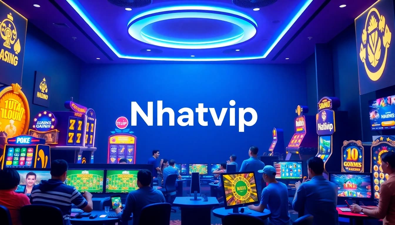 Nhatvip vibrant online gaming platform with diverse casino games, showcasing excitement and modern design.