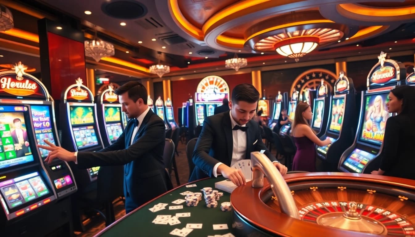 SLOT365 players enjoying vibrant slot machines, casino excitement, and dynamic atmosphere.