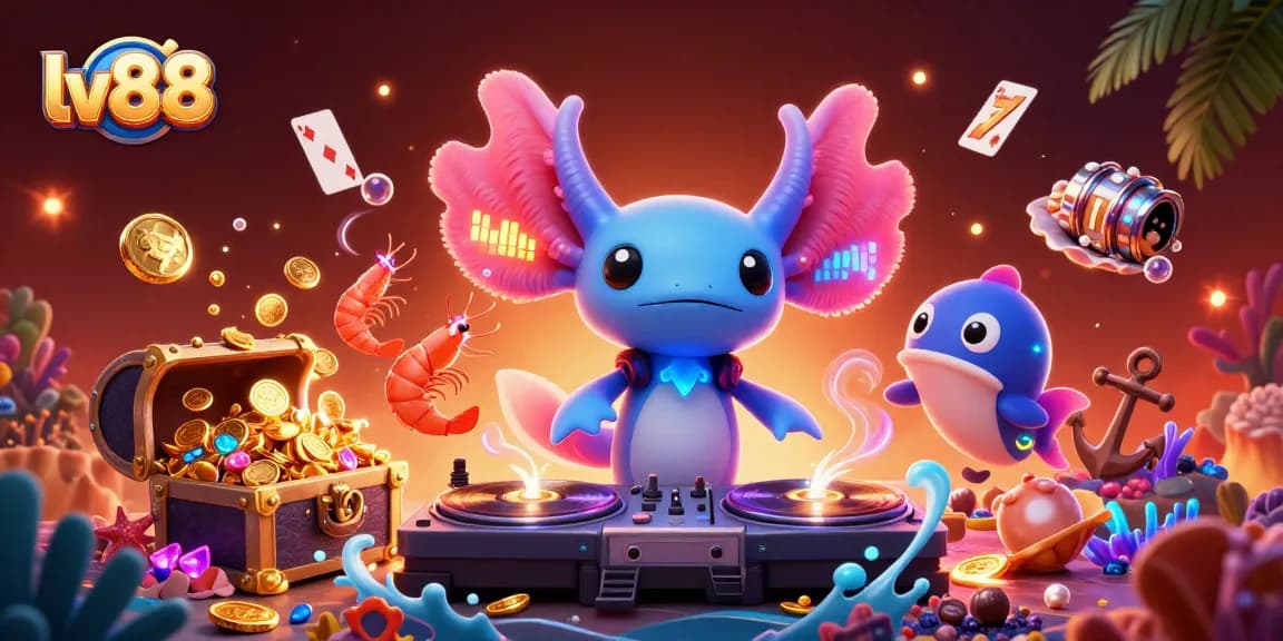 Engage in thrilling casino action at lv88 with a vibrant underwater DJ party featuring unique game elements.