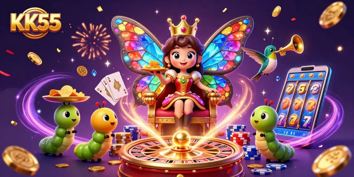 Experience thrilling gameplay at KK55 with colorful casino elements and festive atmosphere.