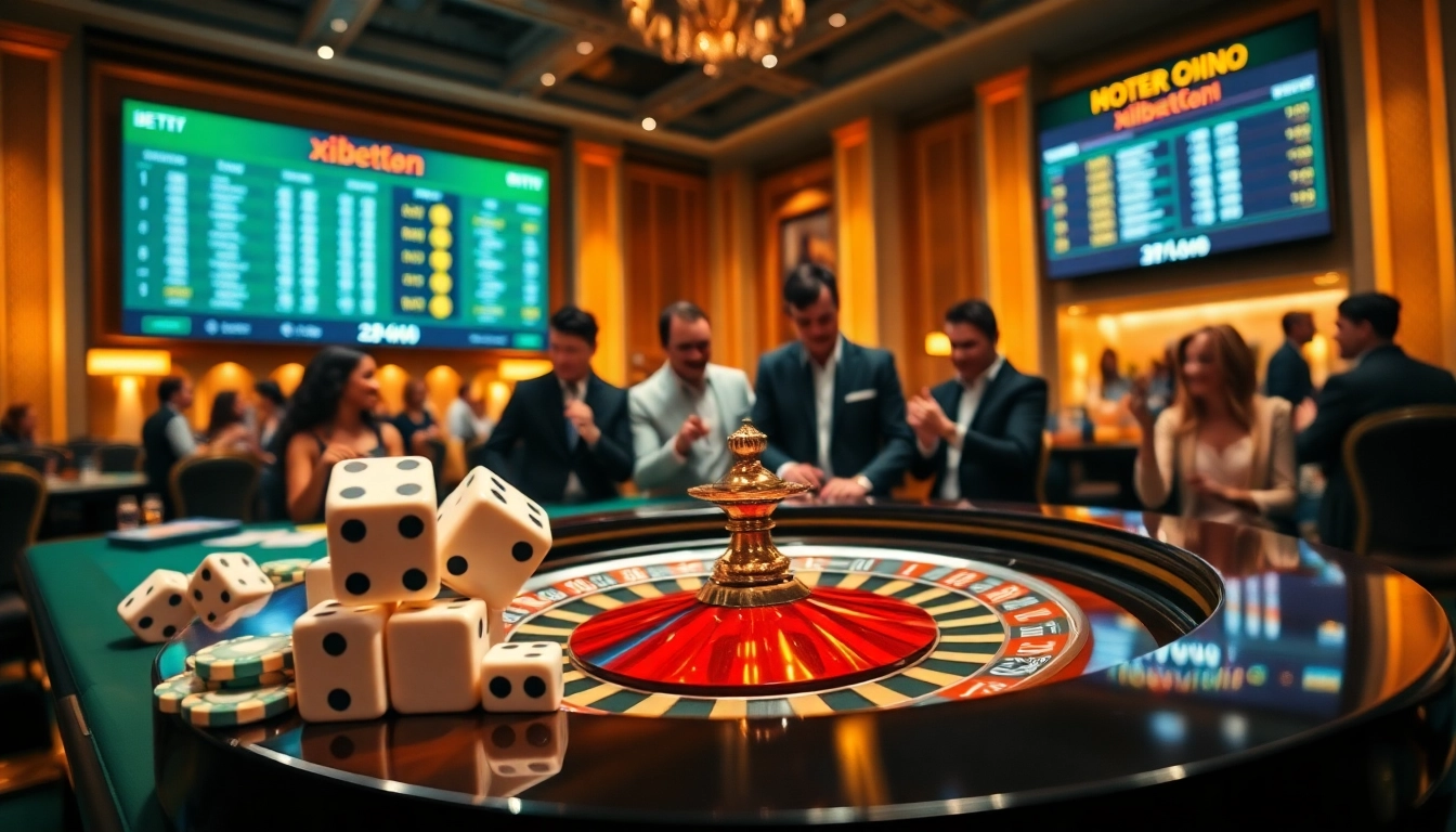 Experience excitement at https://xibet1.com/ with high-stakes casino gameplay featuring dice, poker chips, and roulette.