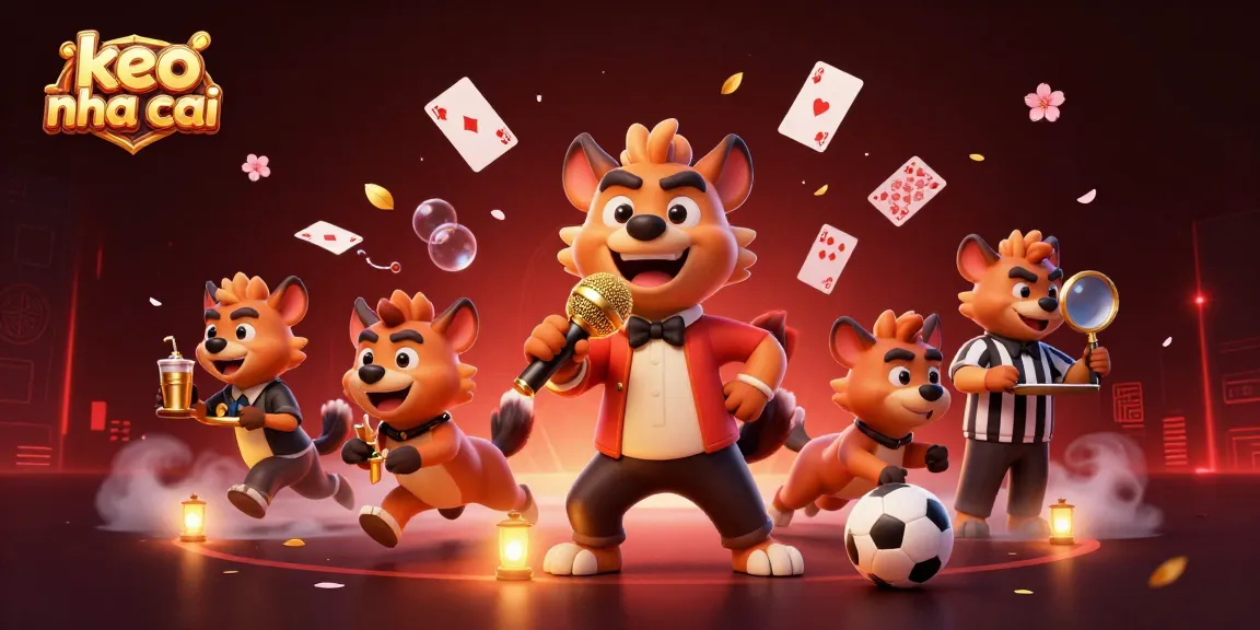 Engaging illustration of keo nha cai with hyenas in a sports betting casino setting, showcasing humor and excitement.