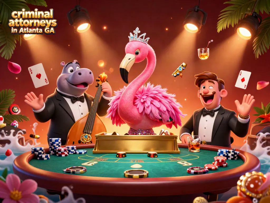 Join criminal attorneys in Atlanta GA in a vibrant casino-themed celebration filled with poker action, music, and energy.