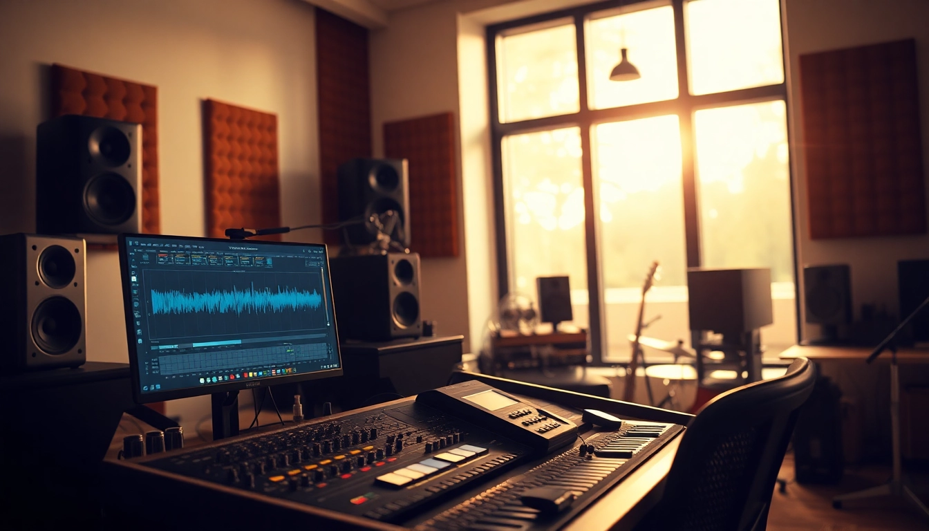 Enhance online mastering skills in a professional audio studio with modern equipment.