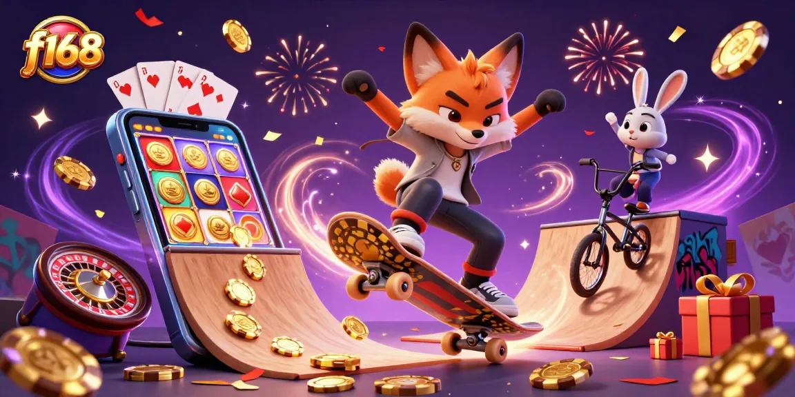 Experience thrilling gameplay with f168's vibrant 3D casino illustration featuring exciting characters and elements.