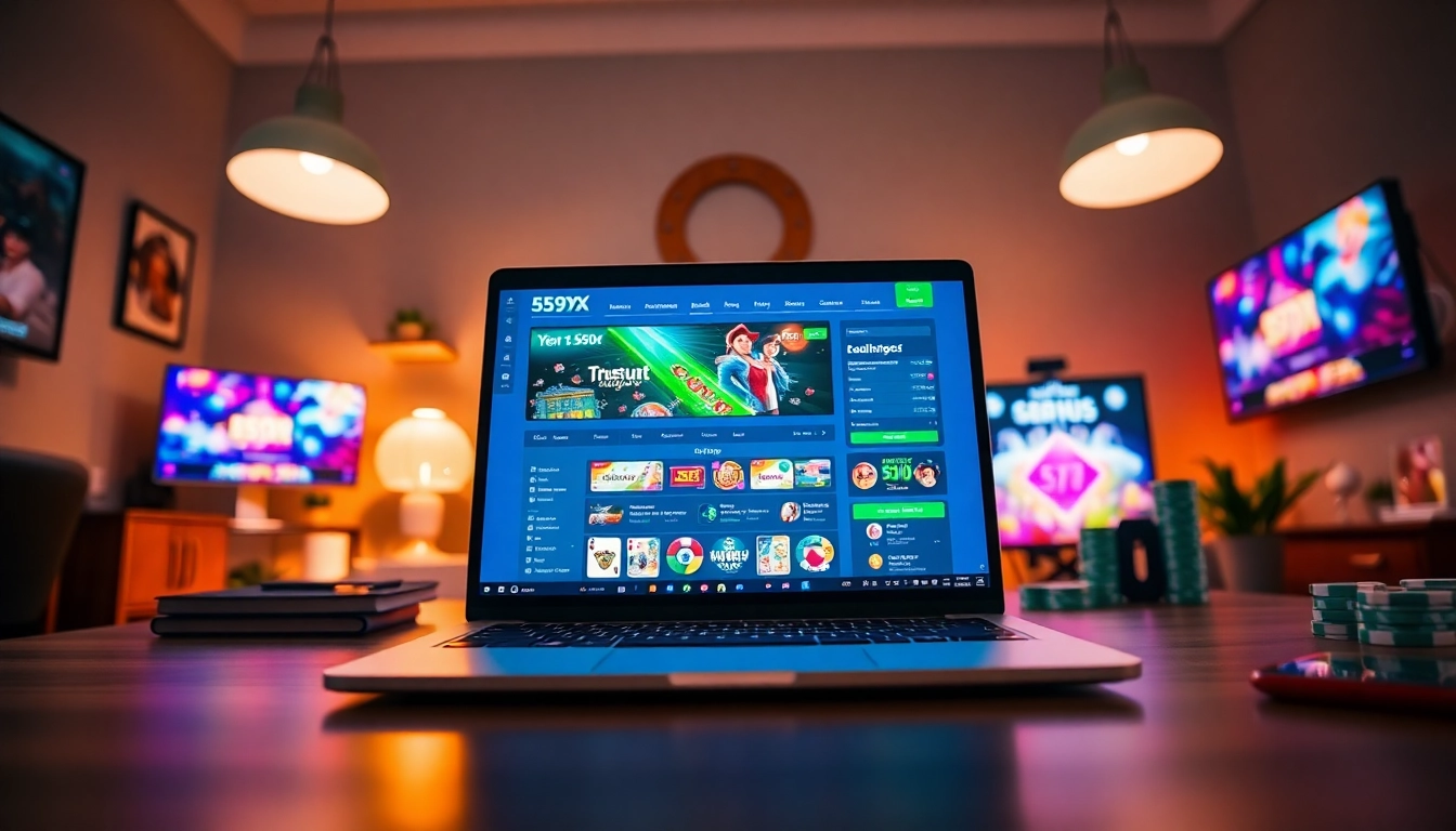 Engaging view of the 559X online betting platform showcasing vibrant games and user-friendly interface.