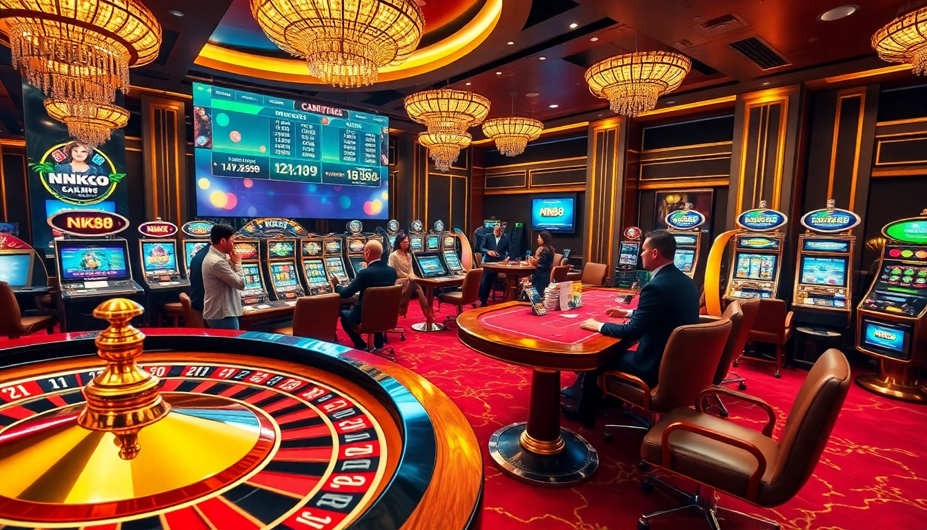 Experience excitement at NK88 with players engaged in high-stakes casino games.