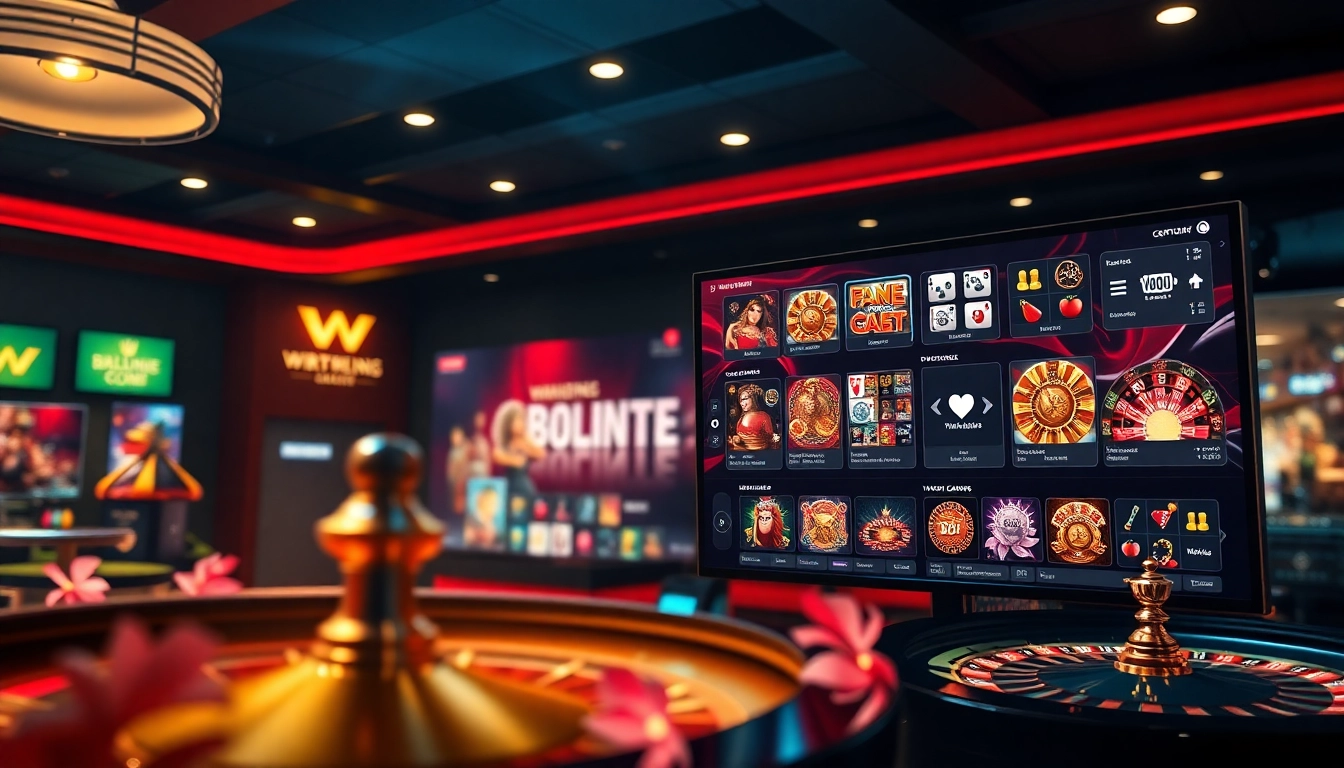 Exciting online casino experience with 58ee games interface showcasing slots, poker, and roulette.