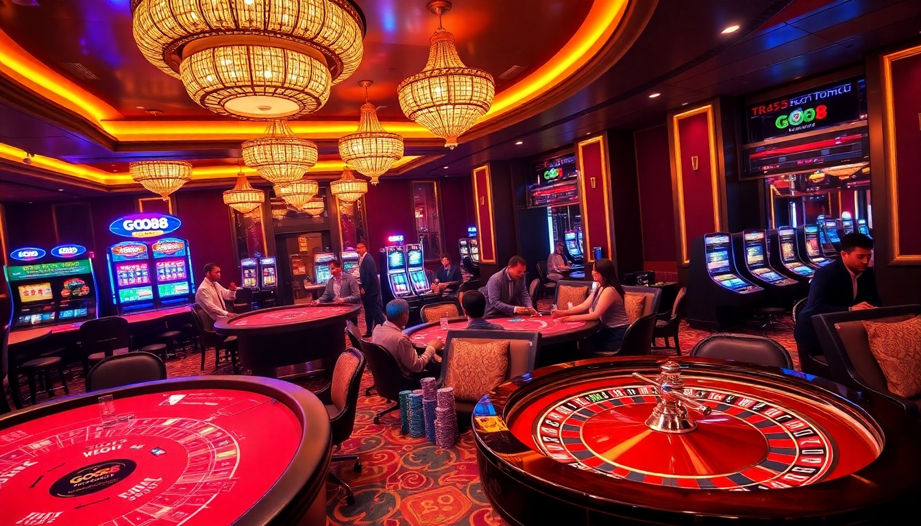 Experience the thrill of high-stakes gaming with GO88 at an elegant casino.