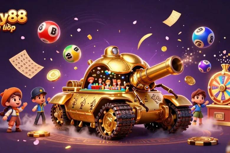 Engage in the excitement of lucky88 đăng nhập with a dynamic 3D casino-themed illustration.